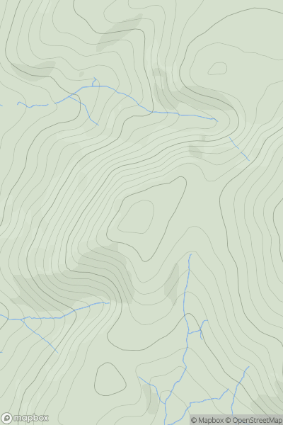 Thumbnail image for Lan Fawr [Welshpool to Hay-on-Wye] showing contour plot for surrounding peak